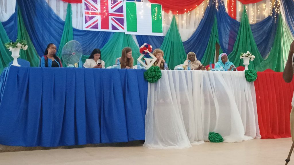 High table including Her Excellency the British High Commissioner and her team, the permanent secretaries of budget and women affairs